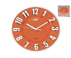 HABI Horloge Murale, Ronde, 25 cm, Plastique, Orange