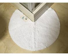 Cazsplash Tapis de Douche Rond antidÃ©rapant en Microfibre Blanc 90 cm