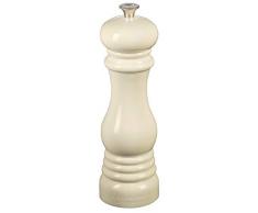 Le Creuset Moulin à Poivre, Corps Ultra Résistant ABS, 6,2 x 6,2 x 20,8 cm, Mécanisme en Céramique, Crème