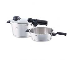 Fissler Vitavit Comfort / Ensemble Autocuiseur Et Poêle, 2 Parties (4,5 + 2,5 Litres, à 22 Cm), 2 Niveaux de Cuisson, Convient Pour LInduction