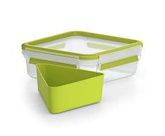 Emsa BoÃ®te Ã Repas et Sandwich avec Insert Pratique et Couvercle, BoÃ®te Ã Brunch, VolumeÂ : 0,85 Litre, Transparent/Vert, Clip & Go, 518104