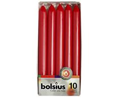 Bolsius Bougie dÃ®ner, Rouge, Cire de Paraffine, Rouge