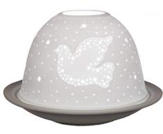 RÃ¤der Parfums Cadeau Objet GmbH Colombe Photophore, Porcelaine, Blanc, 12Â x 12Â x 8Â cm