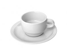 HOTELWARE Pur Ariston Tasse à café avec Assiettes Petit-déjeuner, Porcelaine, Blanc, 88 ML, 12 x 12 x 6 cm