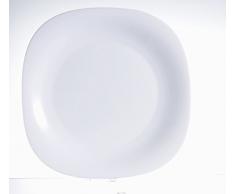 Luminarc L4454 6 Assiettes Desserts 19,5 cm-Carine, Opale-Verre trempé, Blanc