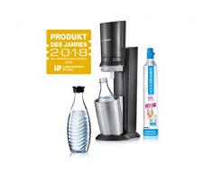 SodaStream Crystal 2.0 Arroseur Ã eau avec 1 carafe et 2 carafes en verre 0,6l Couleur: Titane Arroseur Ã eau potable, acier brossÃ©, argentÃ©, 22 x 11 x 42 cm