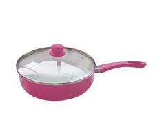 MSV 110442 Sauteuse Framboise 28cm, Aluminium/Silicone/RevÃªtement CÃ©ramique, Blanc