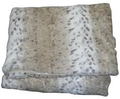 Comptoir du Linge cmitbl15 Plaid Fourrure Envers Tigre Blanc Microfibre/Polyester Ecru 200 x 150 x 2 cm