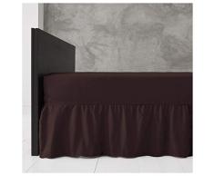 Gaveno Cavailia Drap de lit uni Super Doux, Polyester-Coton. 50% Polyester, 50% Coton, Chocolat, Simple