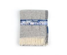Bunzlau Château Plaid en Laine dagneau, Gris