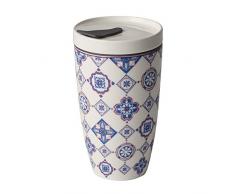 Villeroy & Boch To Go Indigo Mug pour cafÃ© Ã emporter, 2 piÃ¨ces, 350 ml, Porcelaine Premium/Silicone, Bleu/Mauve