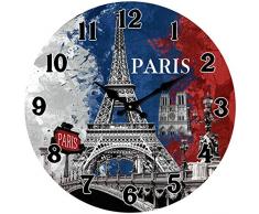 Poster Boutique vm14s1084Â Horloge Murale, Verre, Multicolore, 38Â x 38Â x 3Â cm