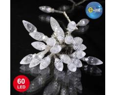 E=M6 5EEX565BC Guirlande Pommes de Pin 60 LED, Plastique, Blanc
