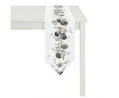 Apelt Chemin de Table, Polyester de Coton, Noir/Blanc, 25Â x 175Â x 0,5Â cm