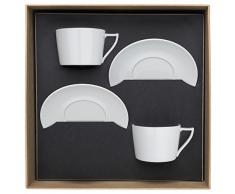 DEGRENNE - Newport Set de 2 Paires tasse déjeuner porcelaine - Blanc