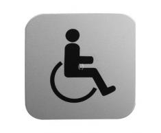 Enzo Rodi 207081 Plaque de Porte Chaise Roulante Autocollant Aluminium AnodisÃ© 60 x 60 x 1 mm