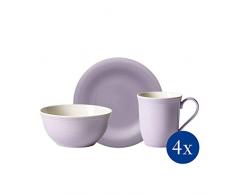 like. by Villeroy & Boch - Colour Loop Lilac ensemble de petit déjeuner 12 pièces, ensemble de vaisselle en porcelaine premium pour 4 personnes, lilas, adapté au lave-vaisselle