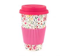 CAMBRIDGE Mug à emporter réutilisable CM05914 Cadence sans bisphénol A, Mélange De Fibres De Bambou, Rose, 9 x 9 x 13 cm