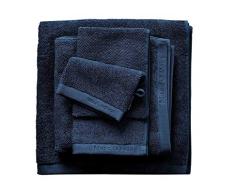 Marc OPolo Timeless Uni Serviette Bain, Eponge Coton tissÃ© Teint (600 GR/mÂ²), Marine, 50 cm x 100 cm