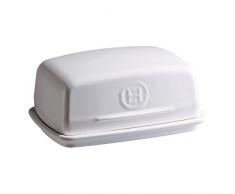Emile Henry Eh110225 Beurrier Céramique Blanc Farine 16,5 X 11,5 X 7,5 cm