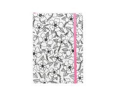 American Crafts Hall Pass Adulte Coloriage Cahier avec Bande Ã©lastique 12,7Â cm x 17,8Â cm Motif Floral avec Rose, Acrylique, Multicolore, 3Â piÃ¨ces