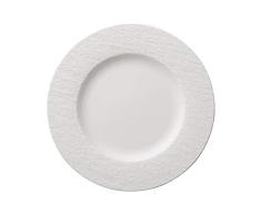 Villeroy & Boch Manufacture Rock Blanc Assiette plate (27 cm), Porcelaine Premium, Blanc
