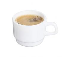 Arcoroc 22662 Tasse Restaurant 9cl, Opale, Empilable, Blanc