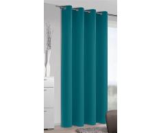 HomeMaison Rideau Occultant Uni, Polyester, Pétrole, 245x140 cm