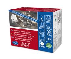 Konstsmide 3724-103 Guirlande dEclairage Extérieur sur Pile avec Interrupteur 40 LEDs Blanc Chaud Câble Transparent