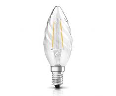 OSRAM Ampoule LED à Filament | Culot E14 | Forme Flamme Torsadée | Blanc Chaud 2700K | 2W (équivalent 23W)