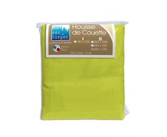 Nuit des Vosges 2174847 Cotoval Housse de Couette Uni Coton Vert Moutarde 240 x 260 cm