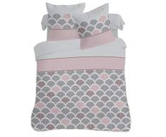 Vision Housse de Couette Isabella 240x220cm avec 2 taies 65x65cm - 100% Coton