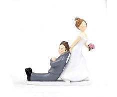 Mopec Y967 Figurine pour gâteau de Mariage Motif mariée tirant Le marié par la Veste 19 cm