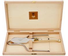 Laguiole Claude Dozorme 2.60.017.56 Coffret Lyre à Foie Gras Manche Narcine Naturelle Mitre Laiton