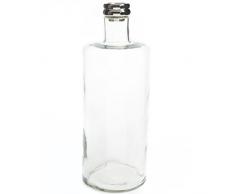 Belssia Vase col, Cristal, Argent et Transparent, 15Â x 42Â x 15Â cm