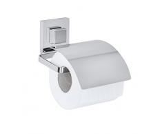 WENKO 22696100 Dérouler papier WC avec couvercle Quadro Vacuum-Loc, ABS/Acier Inoxydable, 13 x 11,5 x 14 cm
