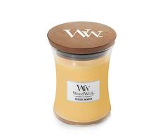 WoodWick bougie parfumÃ©e moyenne en jarre avec mÃ¨che qui crÃ©pite, Mimosa en bord de mer, Temps de combustion jusquÃ 60 heures