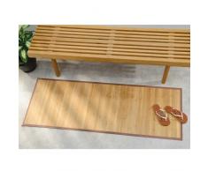 iDesign tapis de bain, grand tapis cuisine, couloirs, salle de bain ou toilettes en bambou, tapis de cuisine ou de salle de bain étanche, brun clair