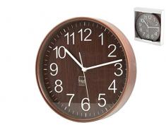 H&H 8032325 Horloge Murale, Rond, 25 foncé, Bois, 1 x 1 x 1 cm