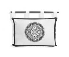 Soleil docre Mandala TÃªte de lit, Coton, Gris, 45 x 70 cm