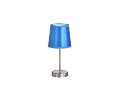 Action by WOFI Cesena Lampe de chevet Ã 1 ampoule Blanc DiamÃ¨tre env. 14 cm Hauteur env. 32Â cm, MÃ©tal MÃ©tal, Abat-jour (brillant) : bleu clair, 32