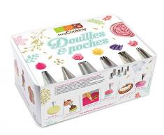 SCRAPCOOKING 3955 Boite MÃ©tal 6 Douilles Poches Jetables, Acier Inoxydable, Inox, 19,5 x 13 x 8 cm