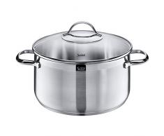 Silit 2102233961 Faitout avec Couvercle, Acier Inoxydable, Argent, 24 cm