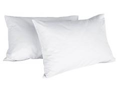 Italian Bed Linen Max Color Couple De Taies D’oreiller, 100 % Coton, Blanc, 52x82cm