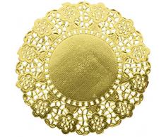 Garcia de Pou 100 unité Ronde napperons, 14 cm, Litos en métal, Doré, 14 x 30 x 30 cm