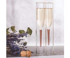 soirée - Inside Out Design Flûte à Champagne Verre Or/Rose/2 Pièces/ le cadeau/ La fête/ le design - dimensions 25.7 x 6 x 11.5 cm - un thumbs UP! BRAND - 1001839