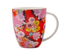 Maxwell Williams Tasse en porcelaine anglaise avec motif floral en cachemire Noir, Porcelaine fine, Rouge, 400 ml