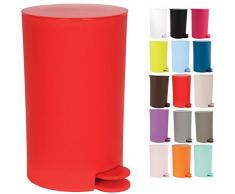 MSV 141777 Poubelle à pédale Osaki 3l Rouge, Acier Inoxydable, 30 x 20 x 15 cm