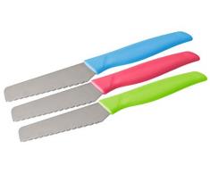 NIROSTA 43203 FACKELMANN Couteau Ã Pain Tropical Plastique Inox Corail Vert/Bleu 19 cm