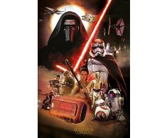 Star Wars PP33665 Episode VII (Montage) Maxi Poster, Bois Dense, Multicolore, 61 x 91,5 cm